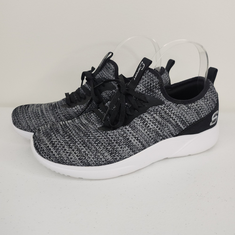 S Sport by Skechers Memory Foam Sneakers Womens 8 Black Grey Knit Athletic Gym